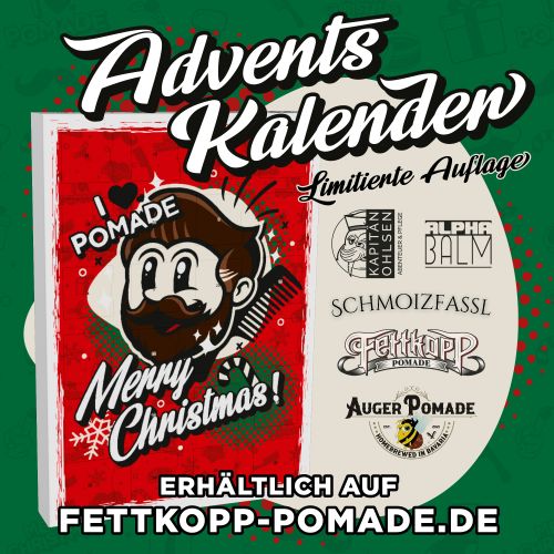 Pomade Adventskalender Weihnachtskalender Herrenkosmetik Fettkopp Pomade hochwertig edel