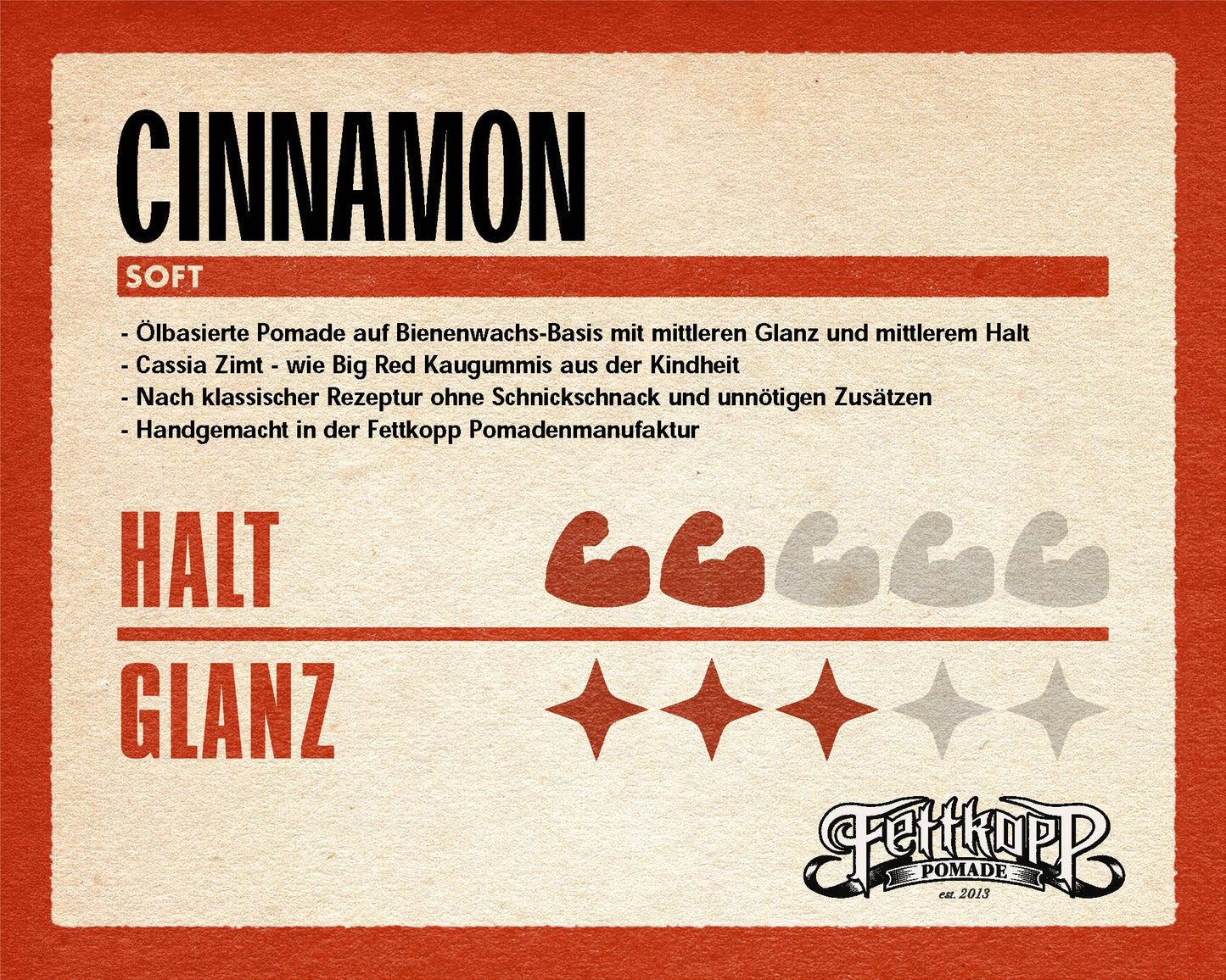 FETTKOPP POMADE Soft Classic - CINNAMON