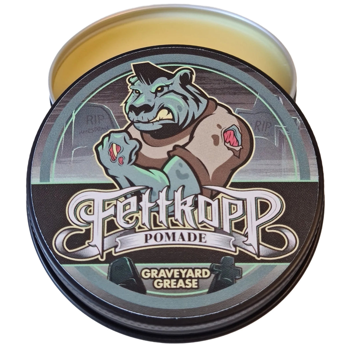 FETTKOPP POMADE Graveyard Grease (medium hold, 51g) mit Poster&Postkarte