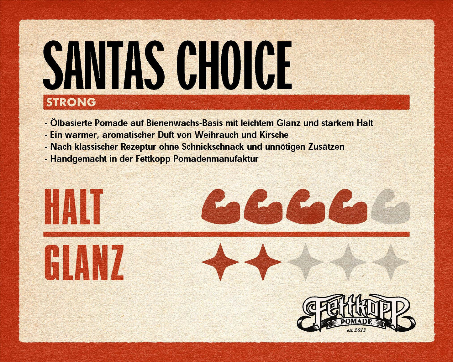 POMADE FETTKOPP Santa's Choice (tenue ferme)