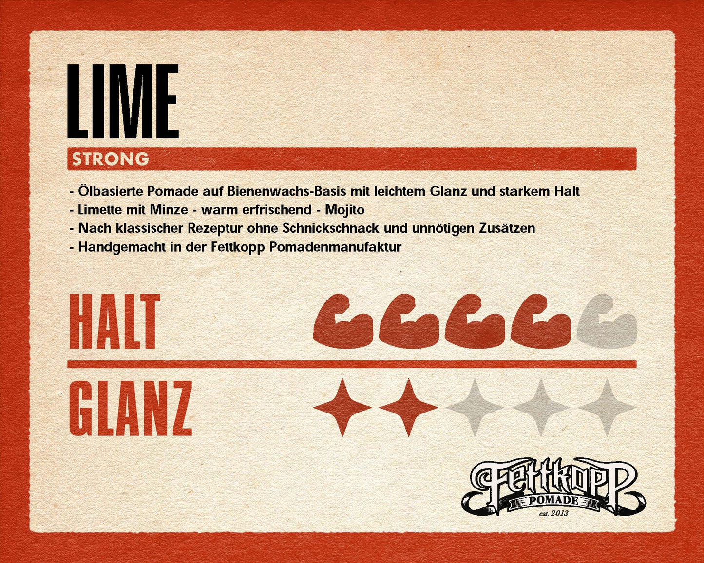 FETTKOPP POMADE Strong LIME (Limette-Pfefferminze)