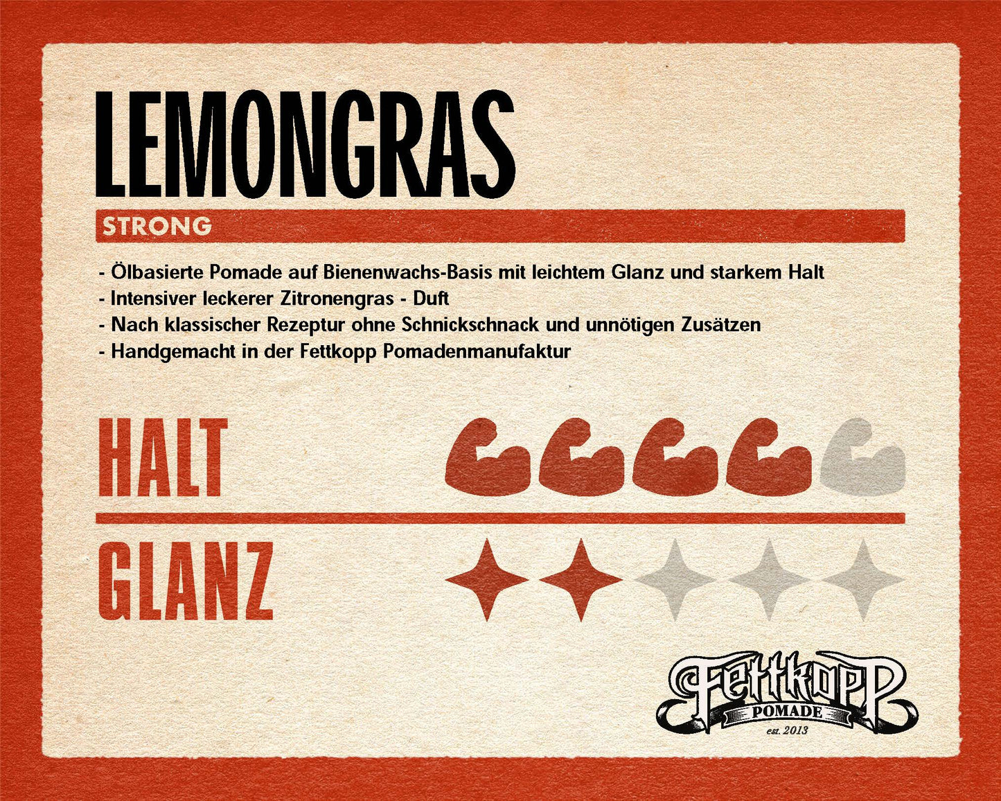 FETTKOPP POMADE Strong Classic Lemongrass